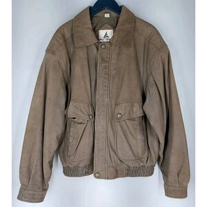 Vintage Misty Harbor Original Leather‎ Jacket Coat Heavy Mens Large Brown